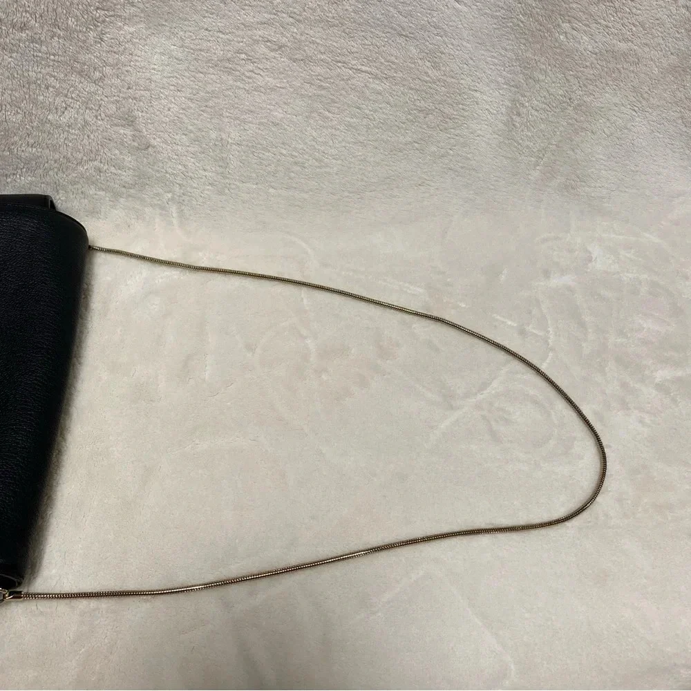 Kate Spade Jill Longacre Couth Black Leather Shoulder Bag Handbag‎ Chain Strap